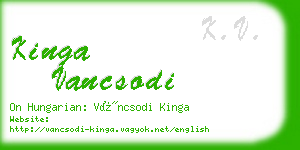 kinga vancsodi business card